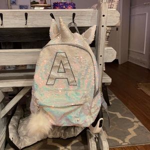 Justice unicorn does a sweat backpack